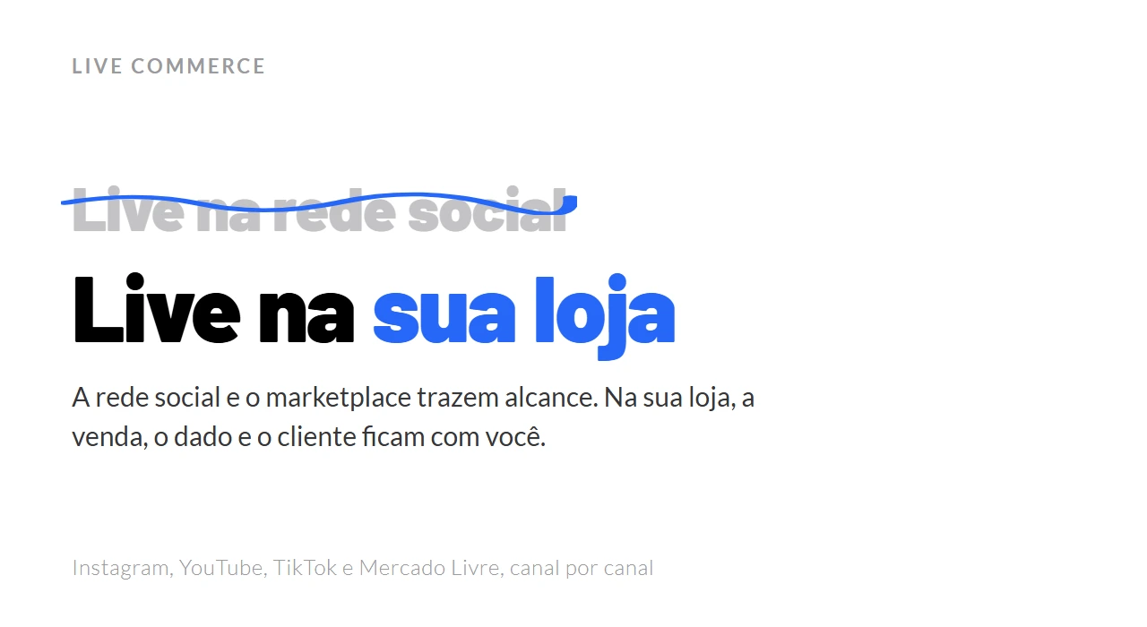 Live Commerce no Instagram, YouTube, TikTok e Mercado Livre: o que muda quando a live é na sua loja